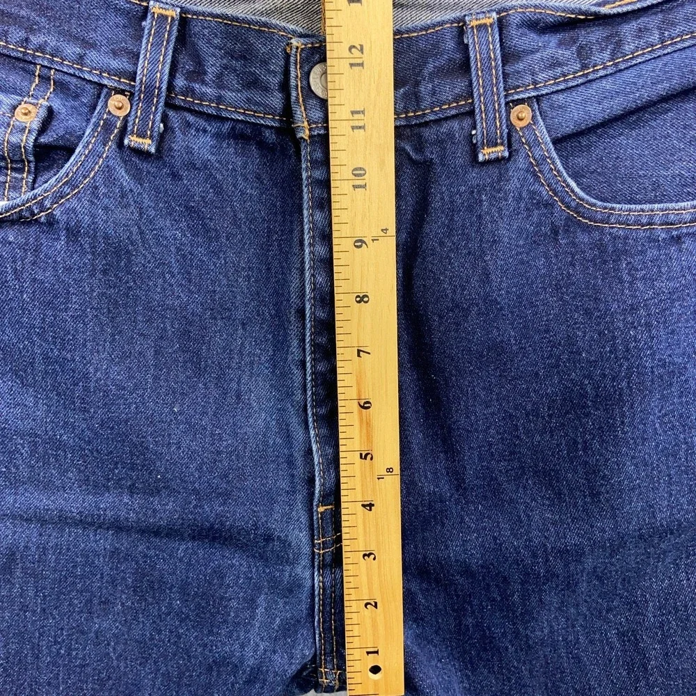 Levi's 505 Regular Fit Jeans Men's 38x33 Blue Denim Dark Wash Straight Leg